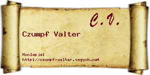 Czumpf Valter névjegykártya